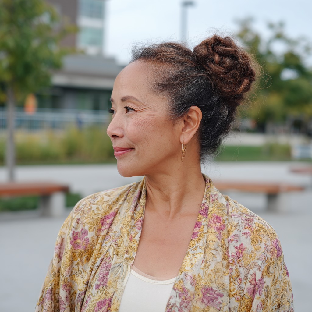 Elegant Twisted Updo with Soft Curls