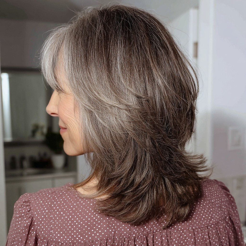 Modern Layered Shag with Subtle Silver Highlights