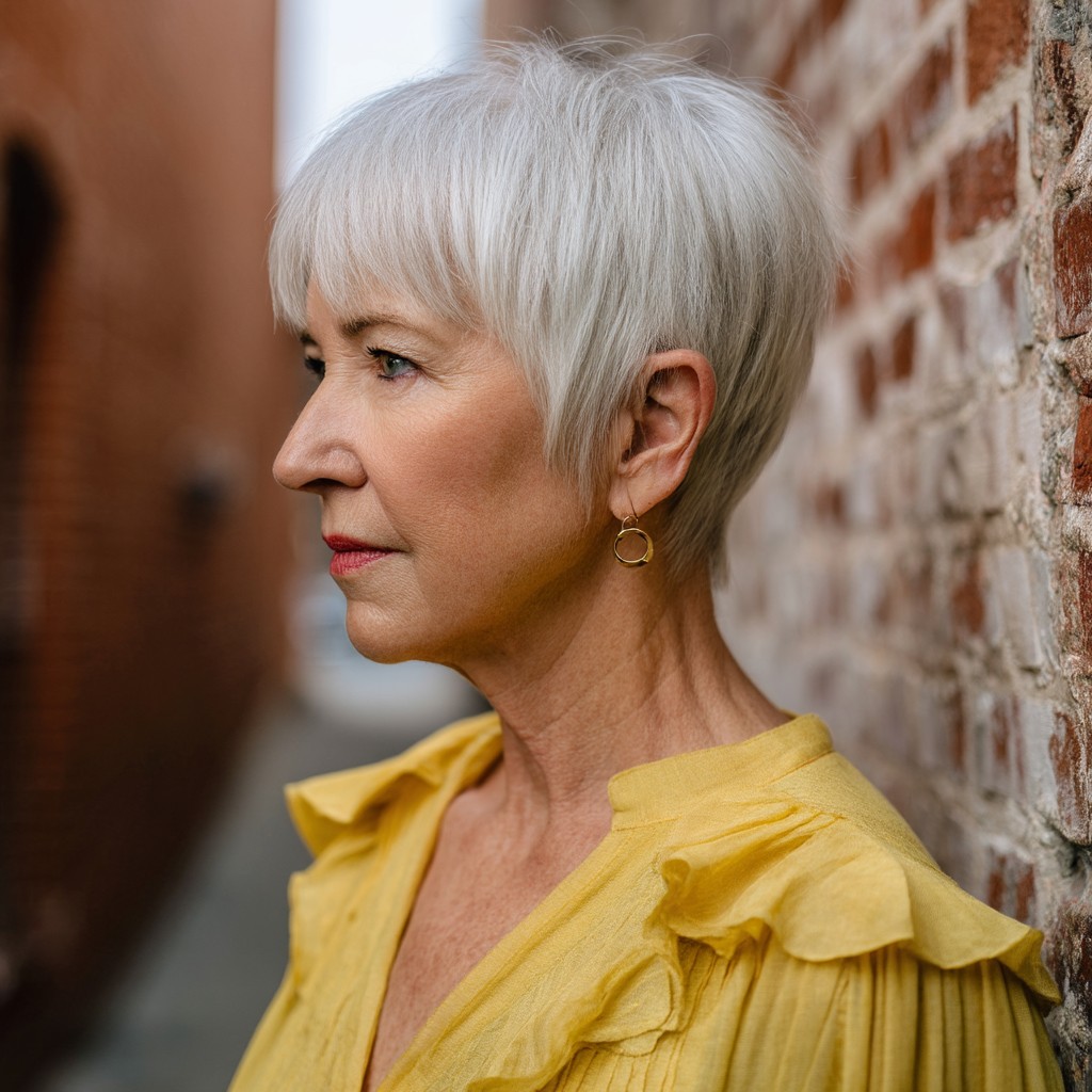 Modern Textured Long Pixie Cut with Subtle Layers