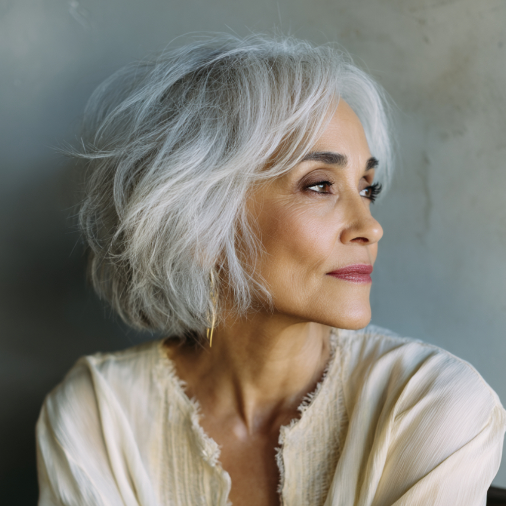 Modern Textured Silver Shag with Soft Movement
