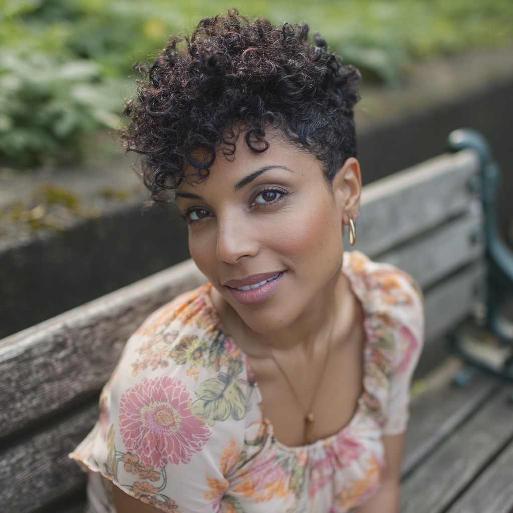 Playful Curly Crop with Defined Curls