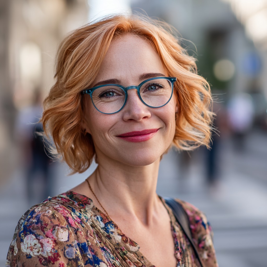 Playful Curly Lob with Subtle Warmth