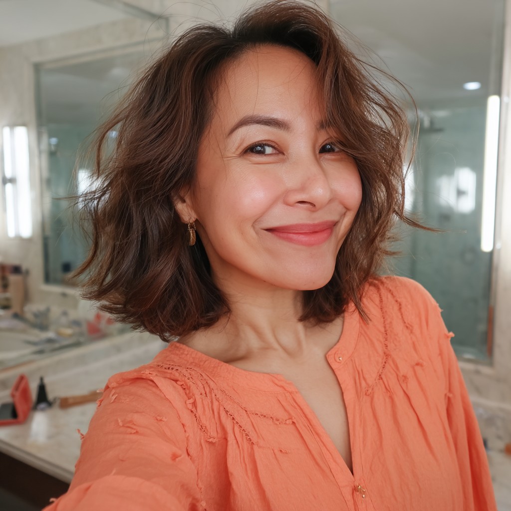 Playful Textured Butterfly Cut with Soft Waves