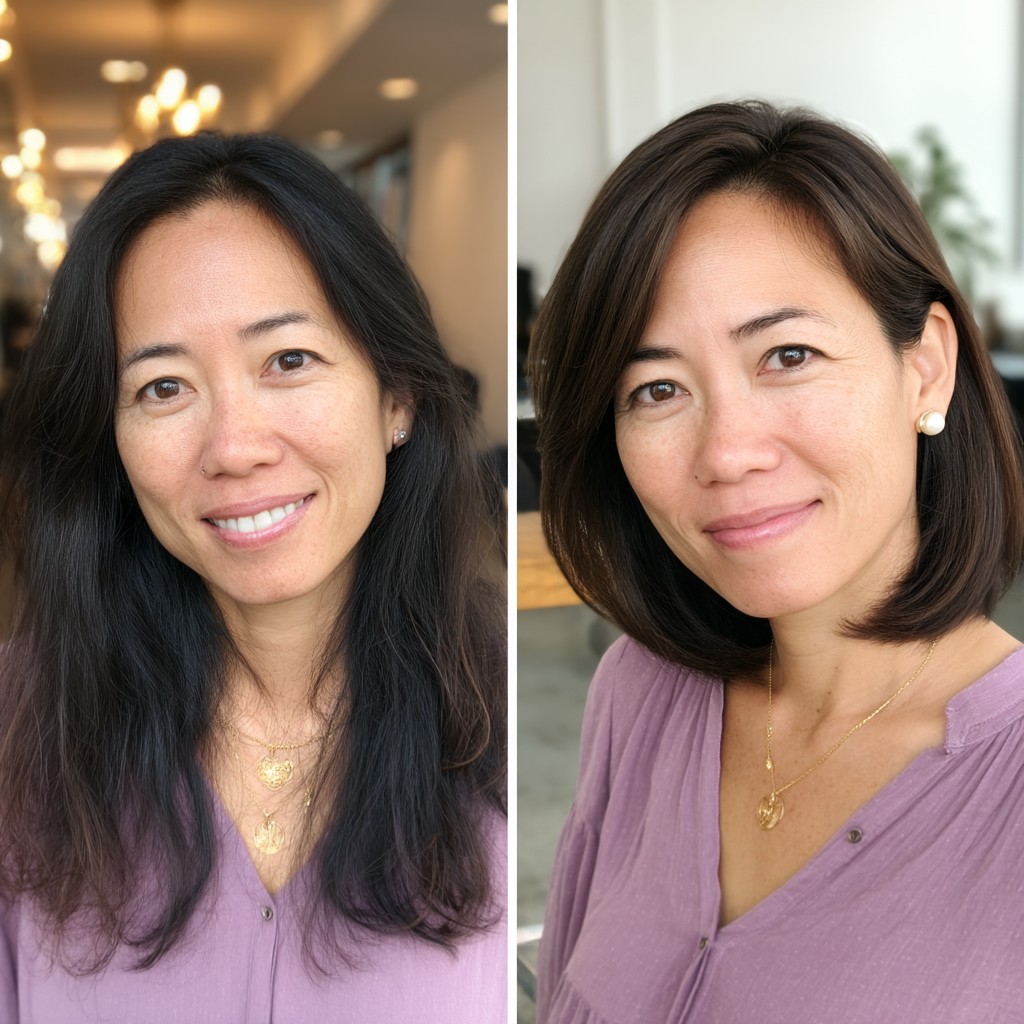 Polished Mid-Length Bob with Subtle Face-Framing Layers