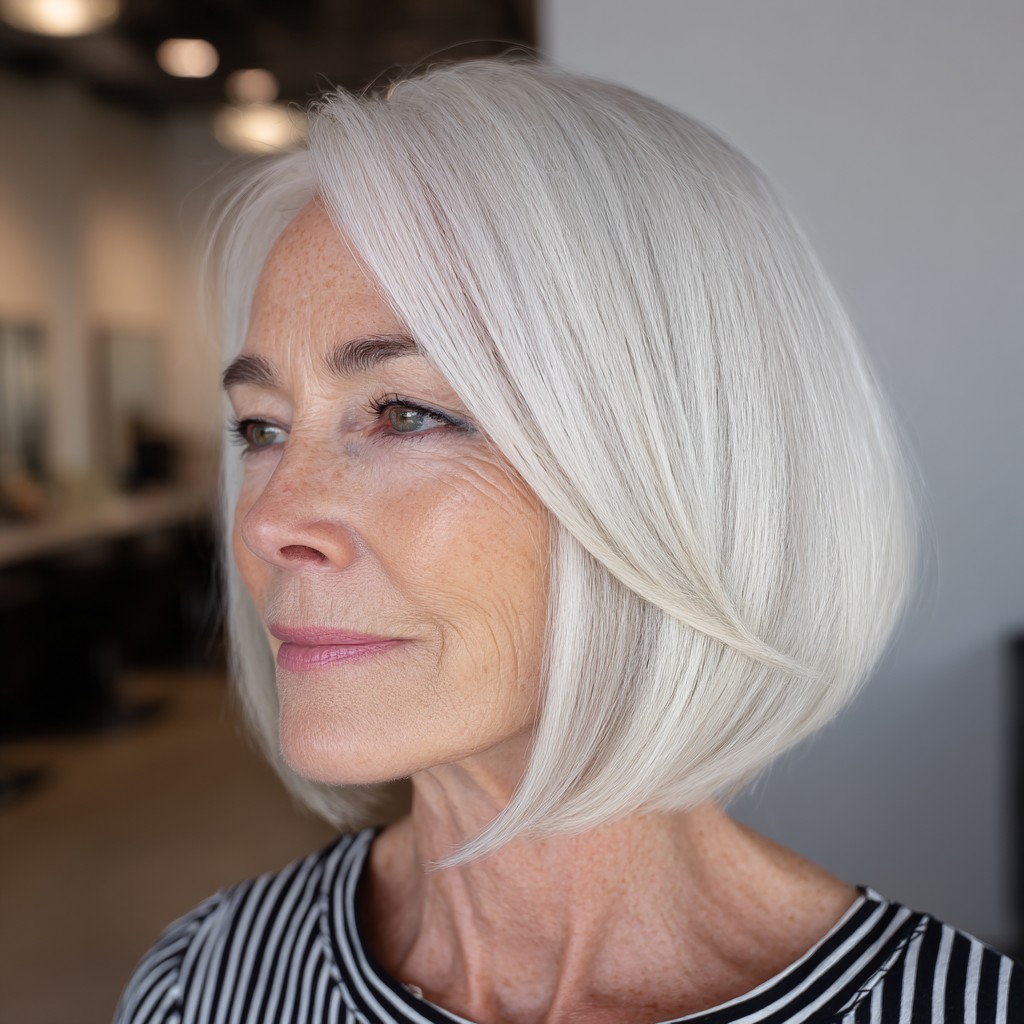 Radiant Layered Angled Bob with Soft Texture