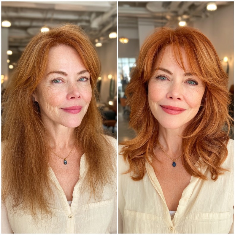 Soft Layered Cut with Gentle Face-Framing Bangs
