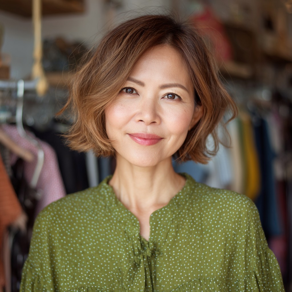Soft Wavy Bob with Natural Volume