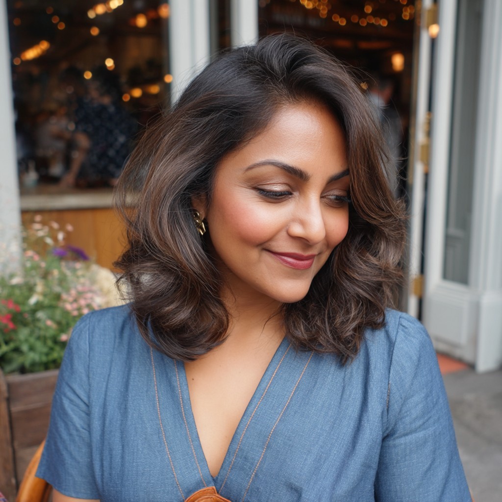 Softly Layered Butterfly Cut with Natural Waves