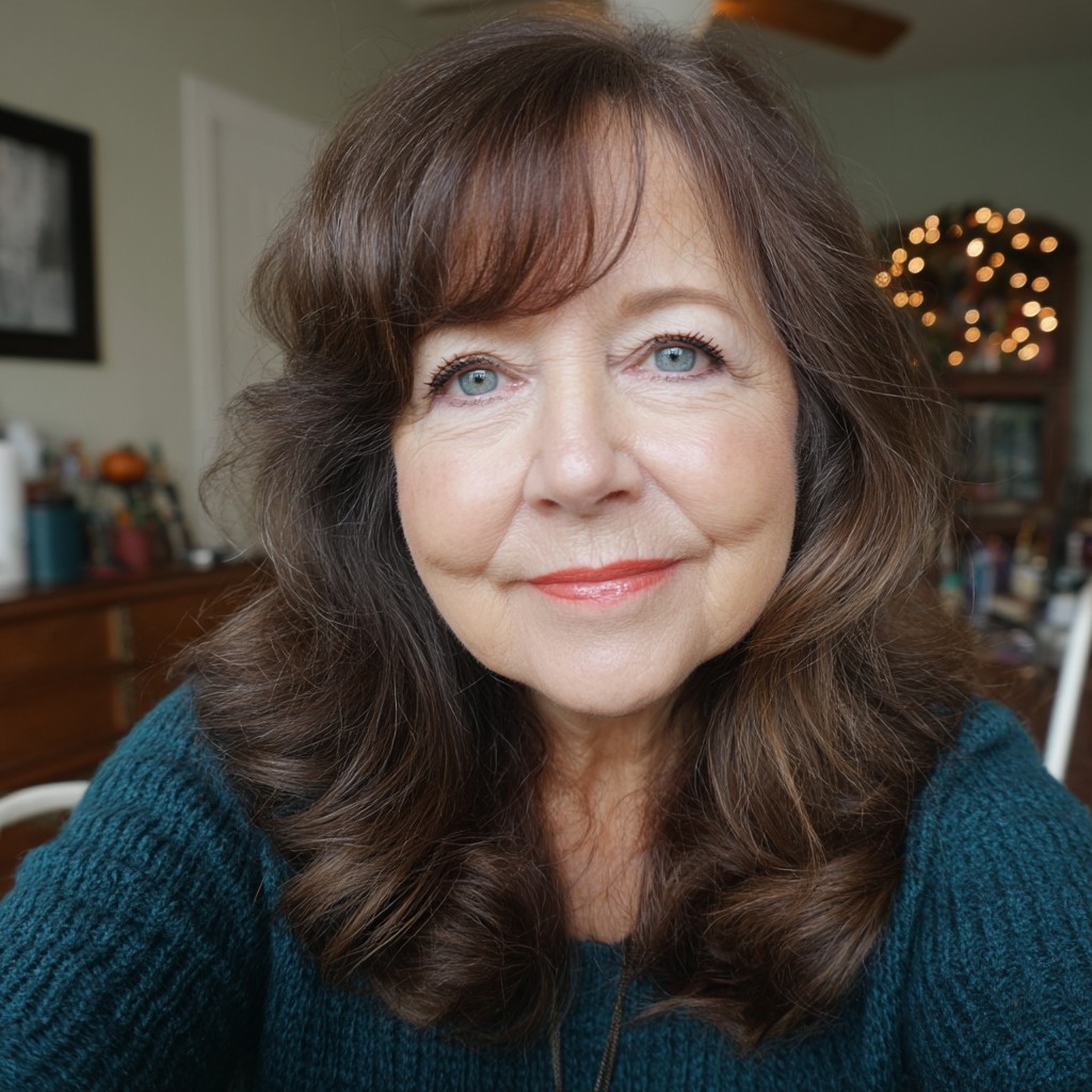 Softly Textured Medium Haircut with Gentle Curls