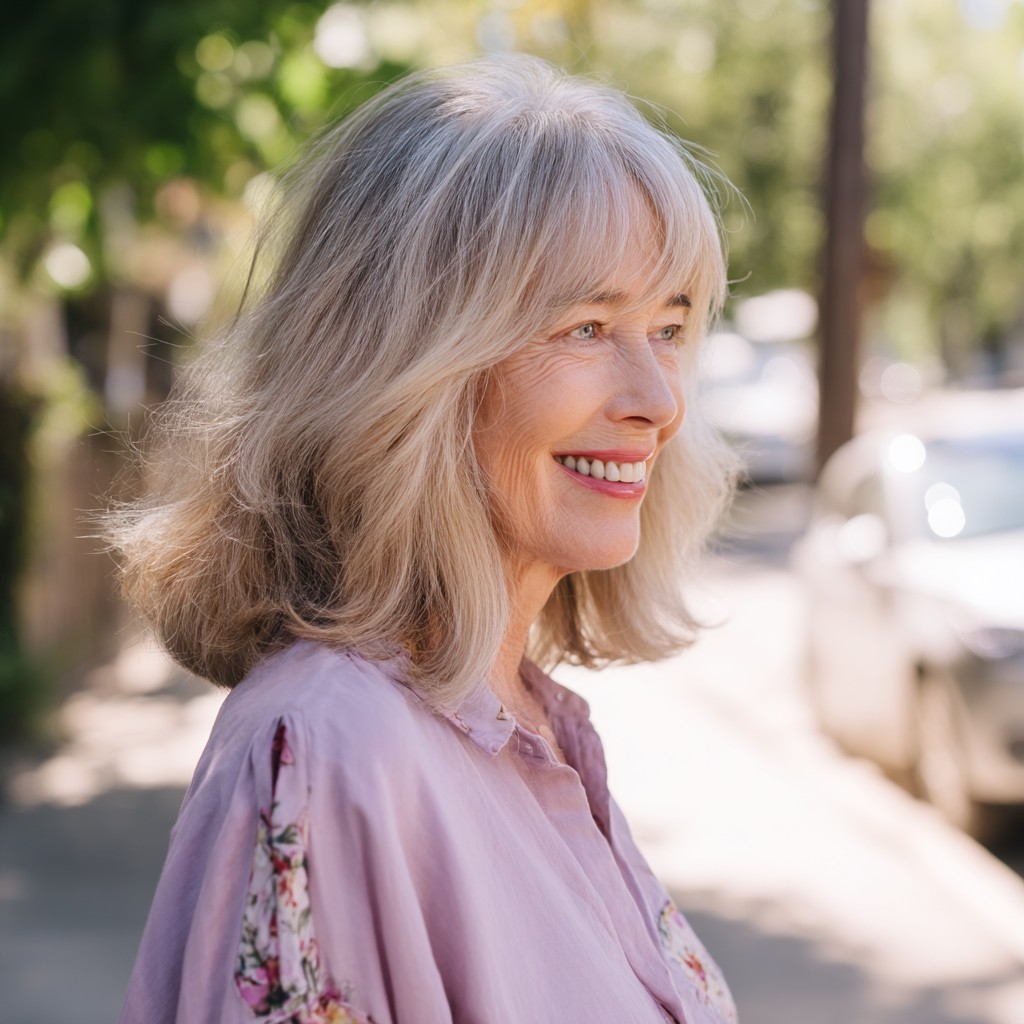 Softly Textured Mid-Length Shag with Gentle Face-Framing Layers