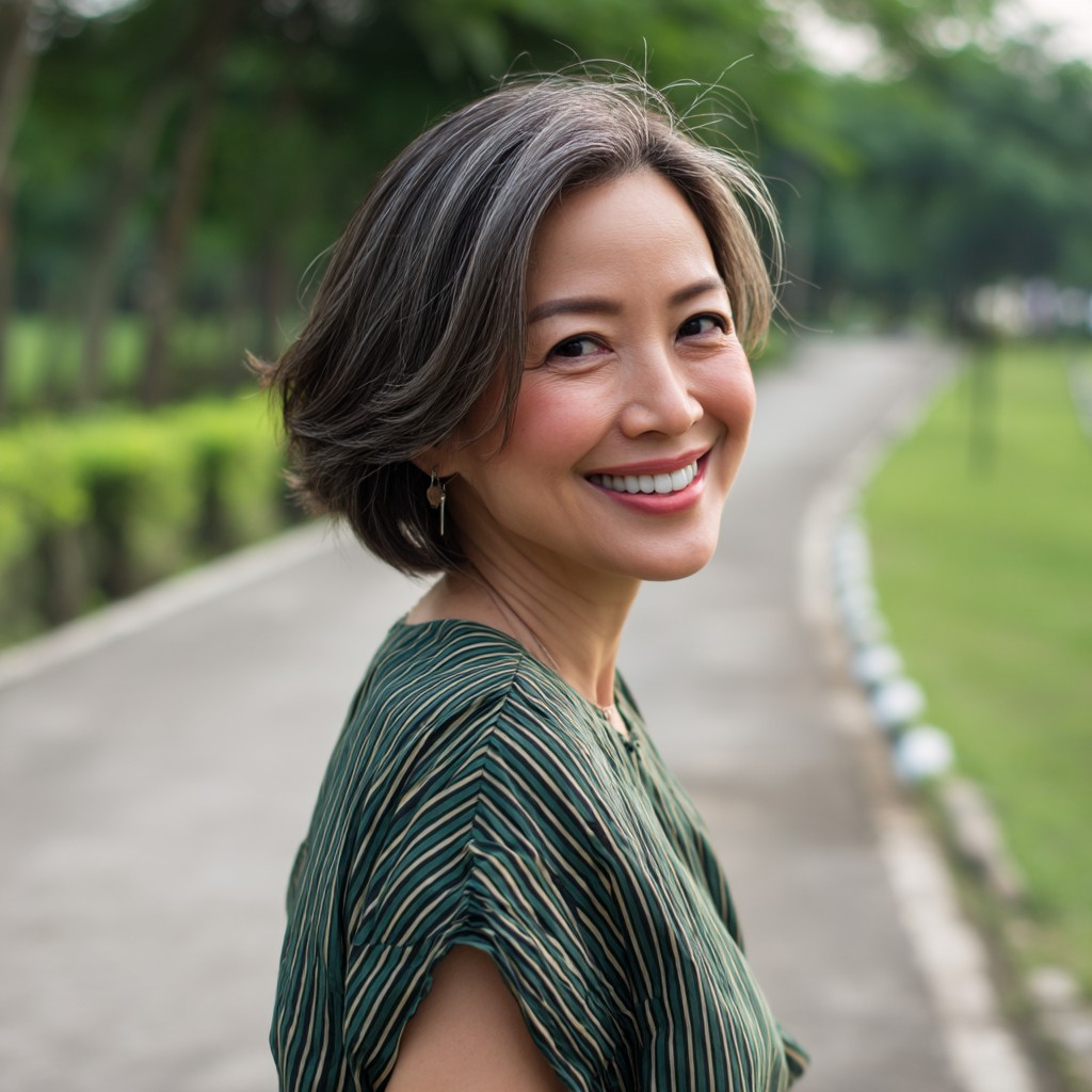 Stylish Soft Layered Bob with Subtle Highlights