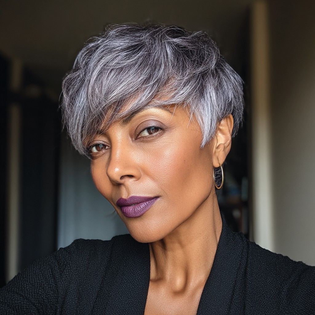 Stylish Textured Pixie Cut with Silver Undertones