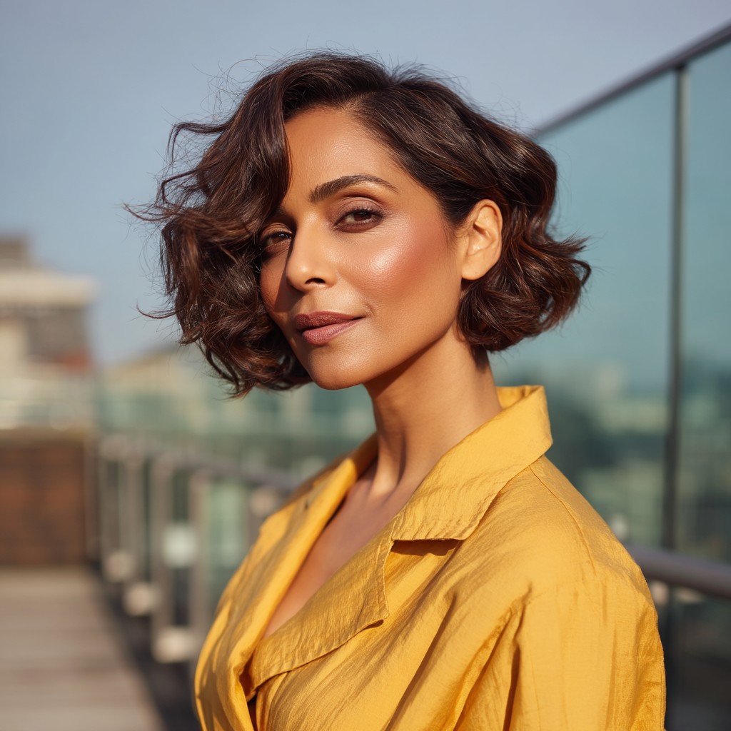 Stylish Tousled Bob with Soft Waves