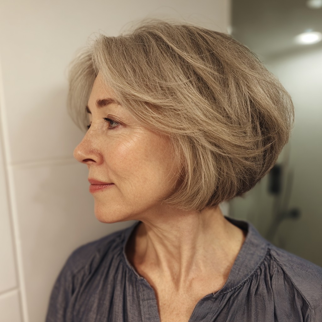Textured Angled Bob with Soft Layers