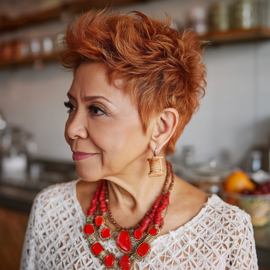 Textured Copper Pixie Cut