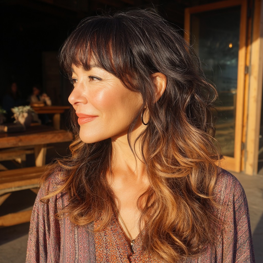 Textured Layered Shag with Face-Framing Bangs