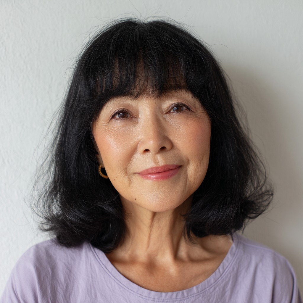 Textured Medium Bob with Soft Bangs