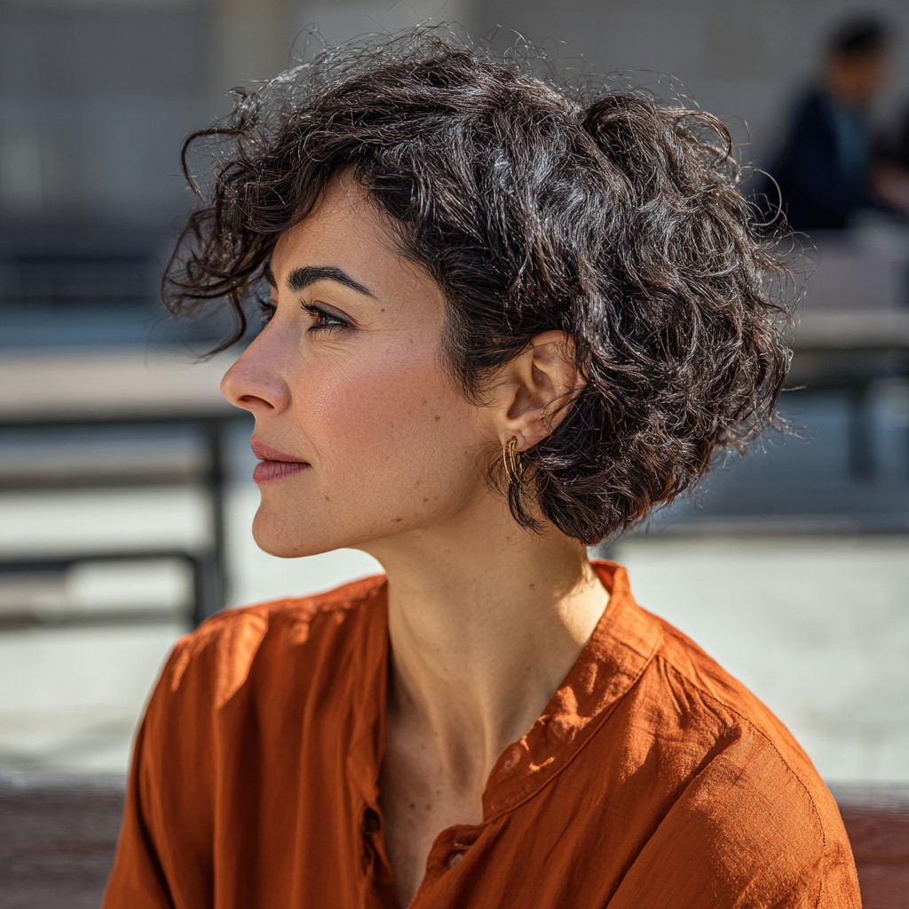 Textured Short Bob with Soft Curls