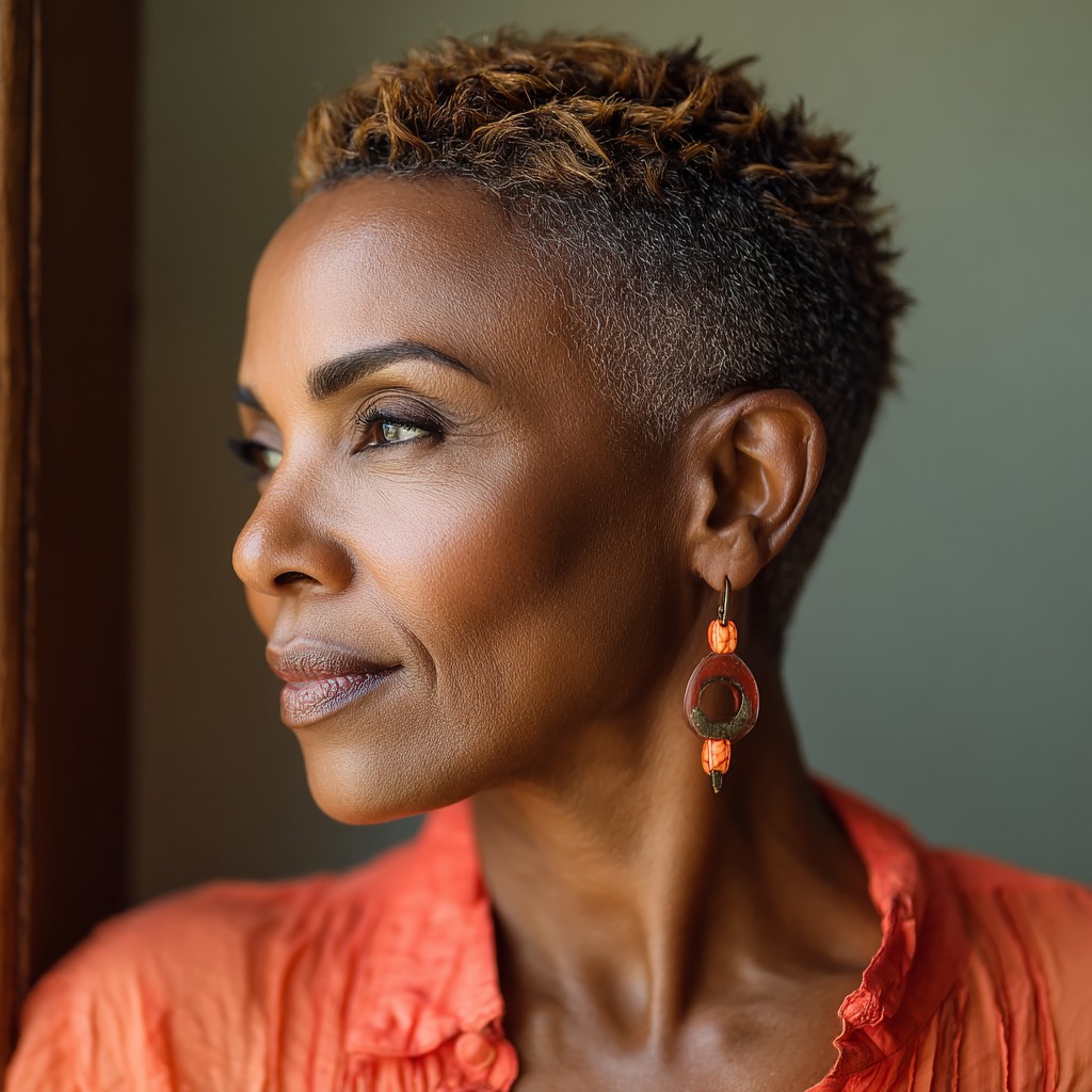 Textured Short Crop with Defined Curls