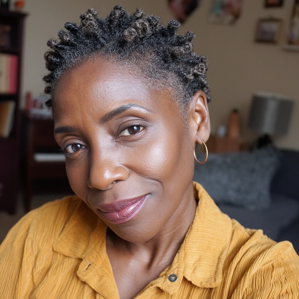 Textured Short Twists with Defined Curls