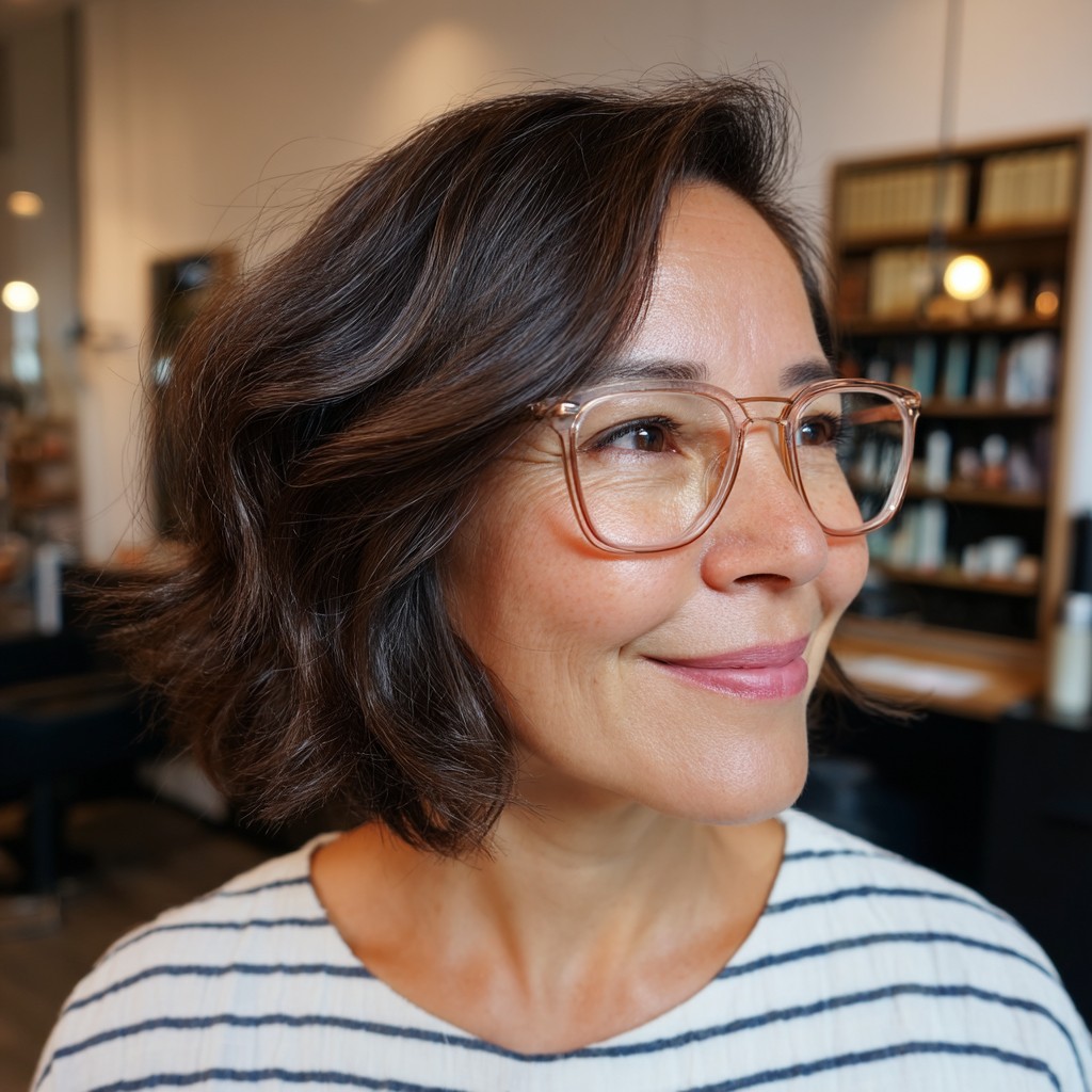 Textured Wavy Bob with Gentle Layers