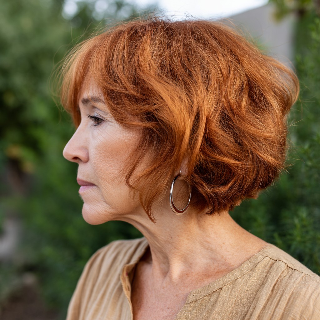 Vibrant Copper Wedge Cut with Textured Layers