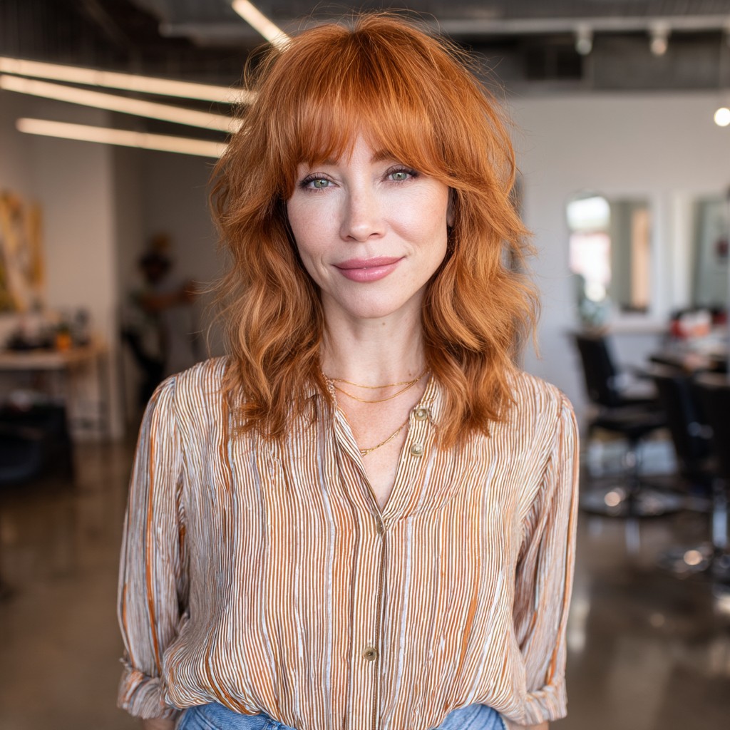 Vibrant Textured Butterfly Cut with Soft Waves