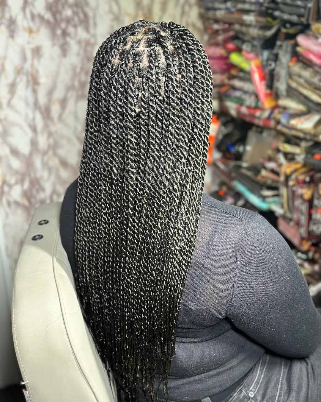 Elegant Long Senegalese Twists with Defined Texture