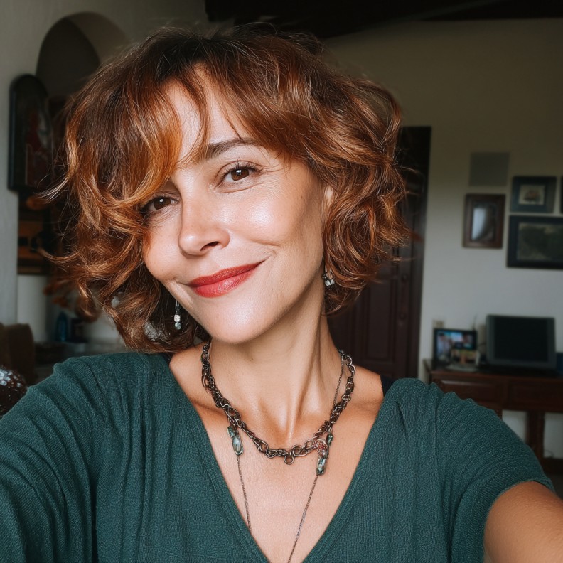 Chic Curly Bob with Soft Layers