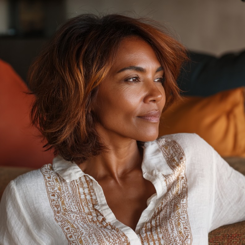Chic Layered Bob with Subtle Highlights