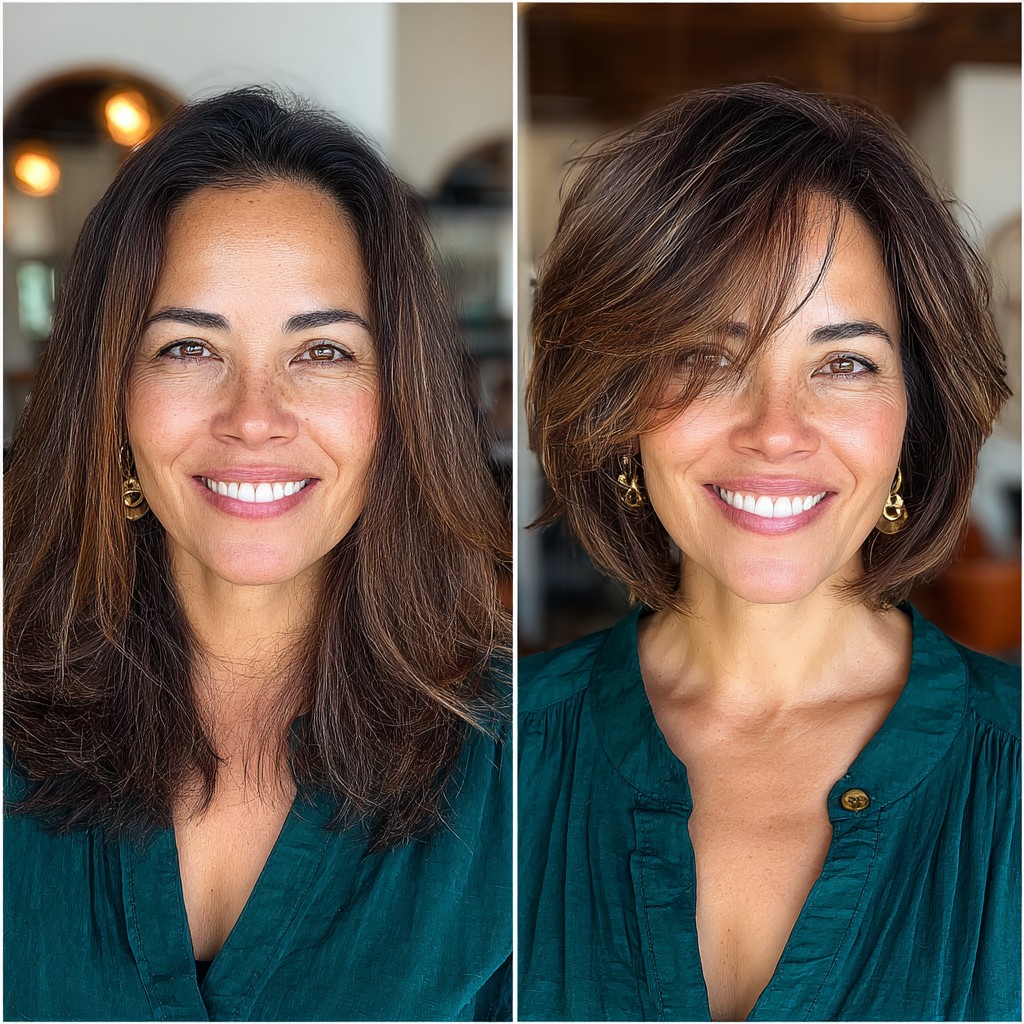 Chic Layered Shaggy Bob with Face-Framing Layers