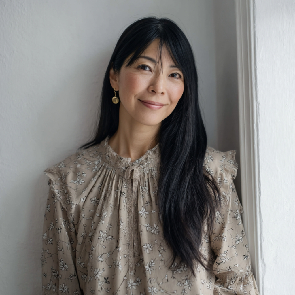 Chic Long Straight Cut with Soft Bangs