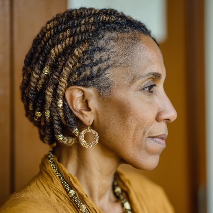 Chic Short Twisted Braids for Mature Black Women