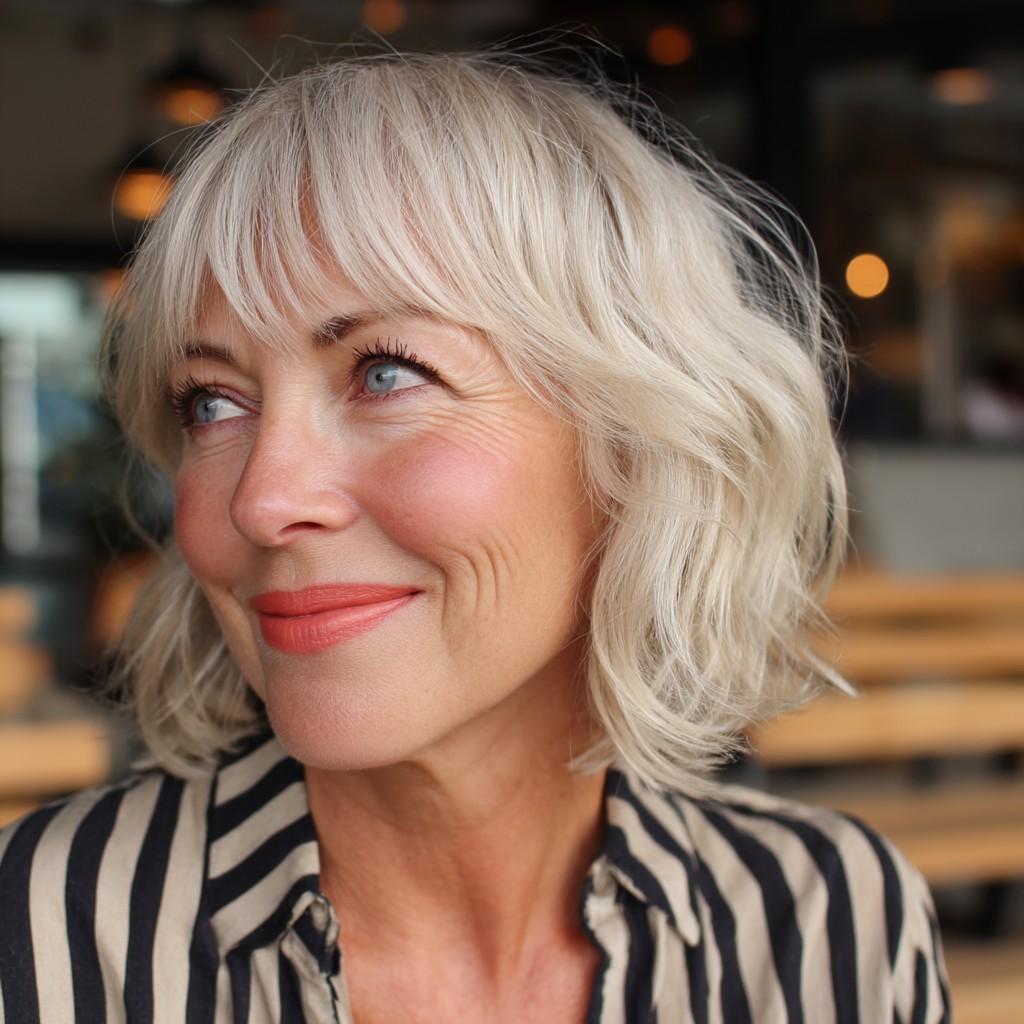 Chic Textured Butterfly Cut with Soft Bangs
