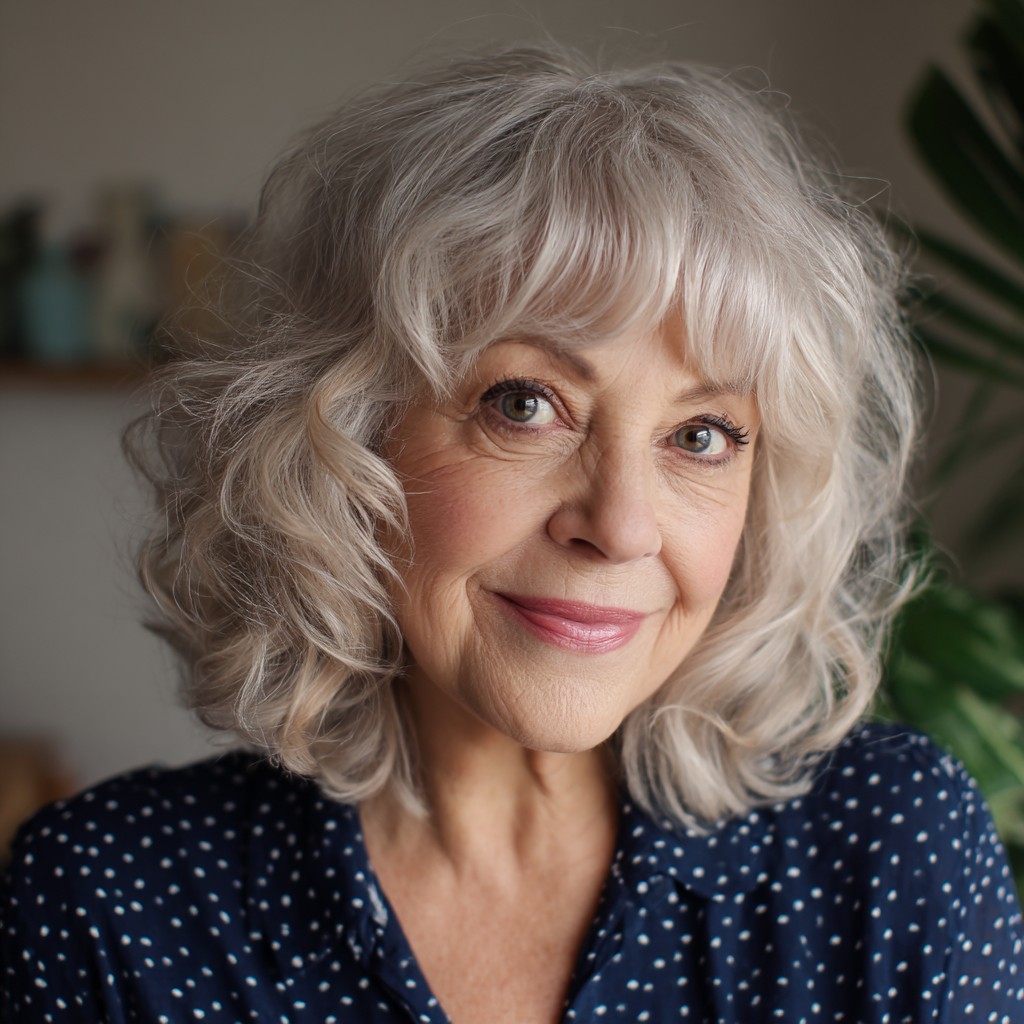 Chic Textured Long Bob with Soft Curls