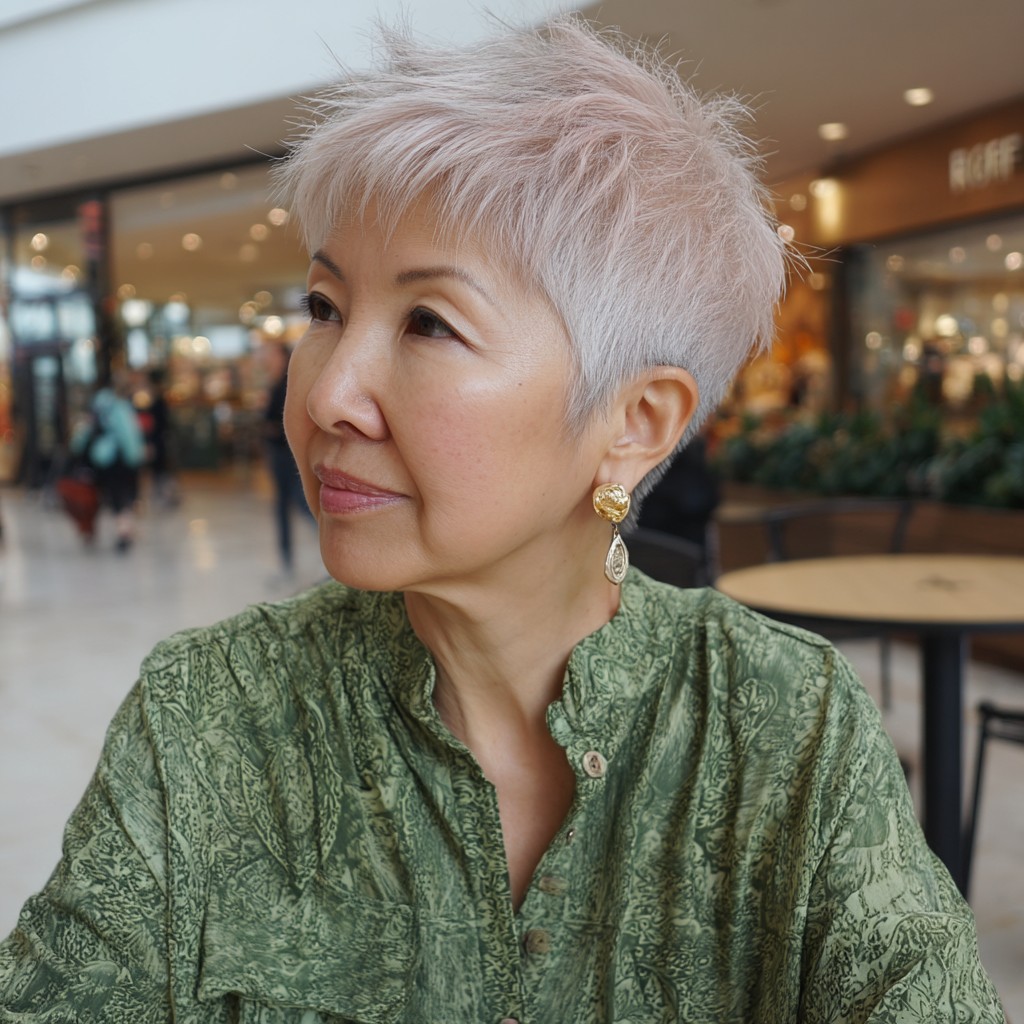 Chic Textured Pixie with Soft Pastel Tones