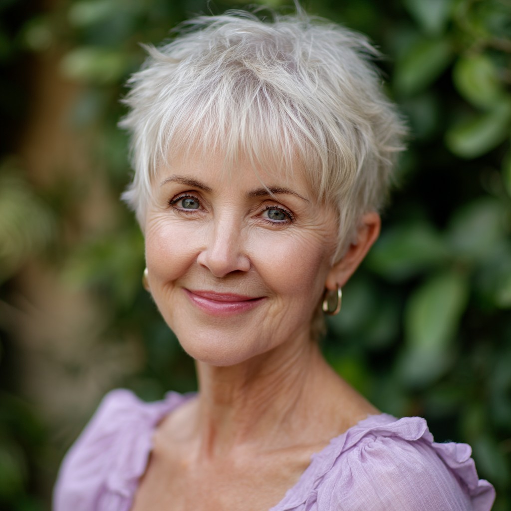 Choppy Textured Pixie Cut for Women Over 60