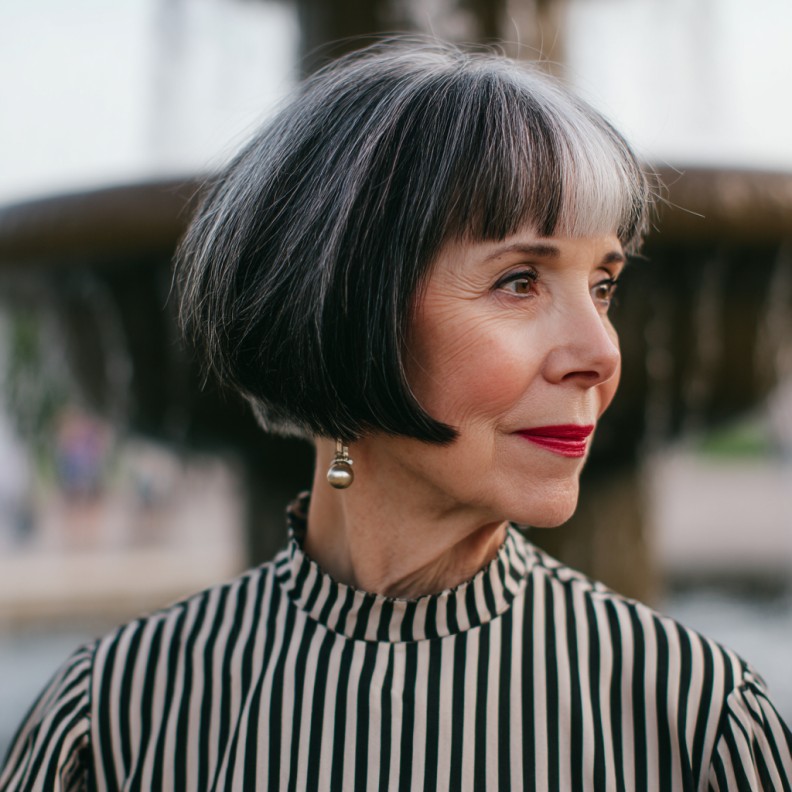 Classic Flattering Bob with Subtle Silver Highlights