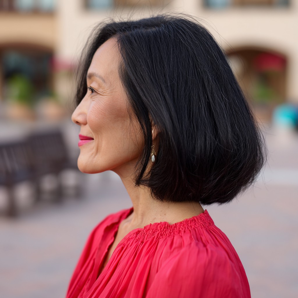 Classic Textured Long Bob with Subtle Movement