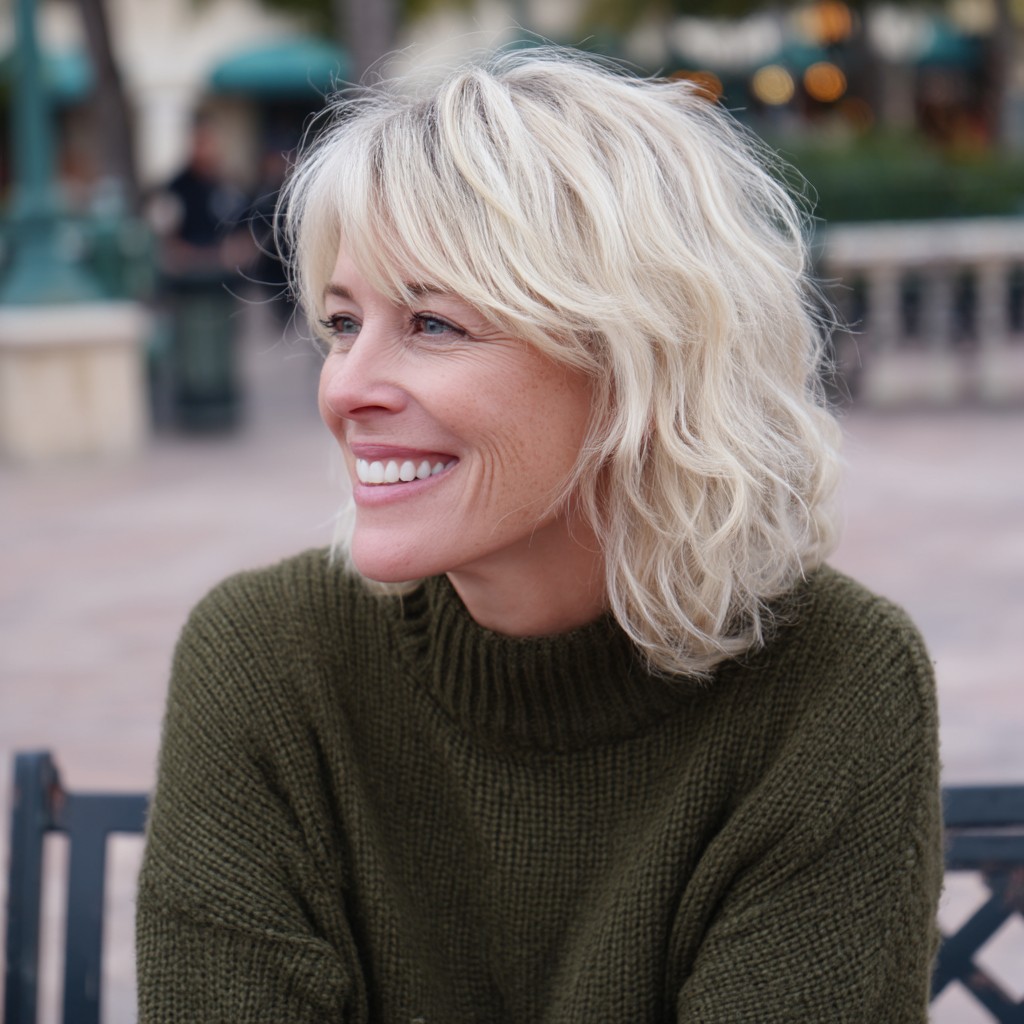 Effortlessly Chic Shaggy Cut with Soft Textured Waves