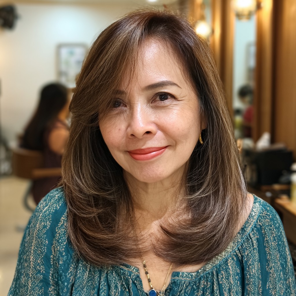 Elegant Layered Butterfly Cut for Women Over 60