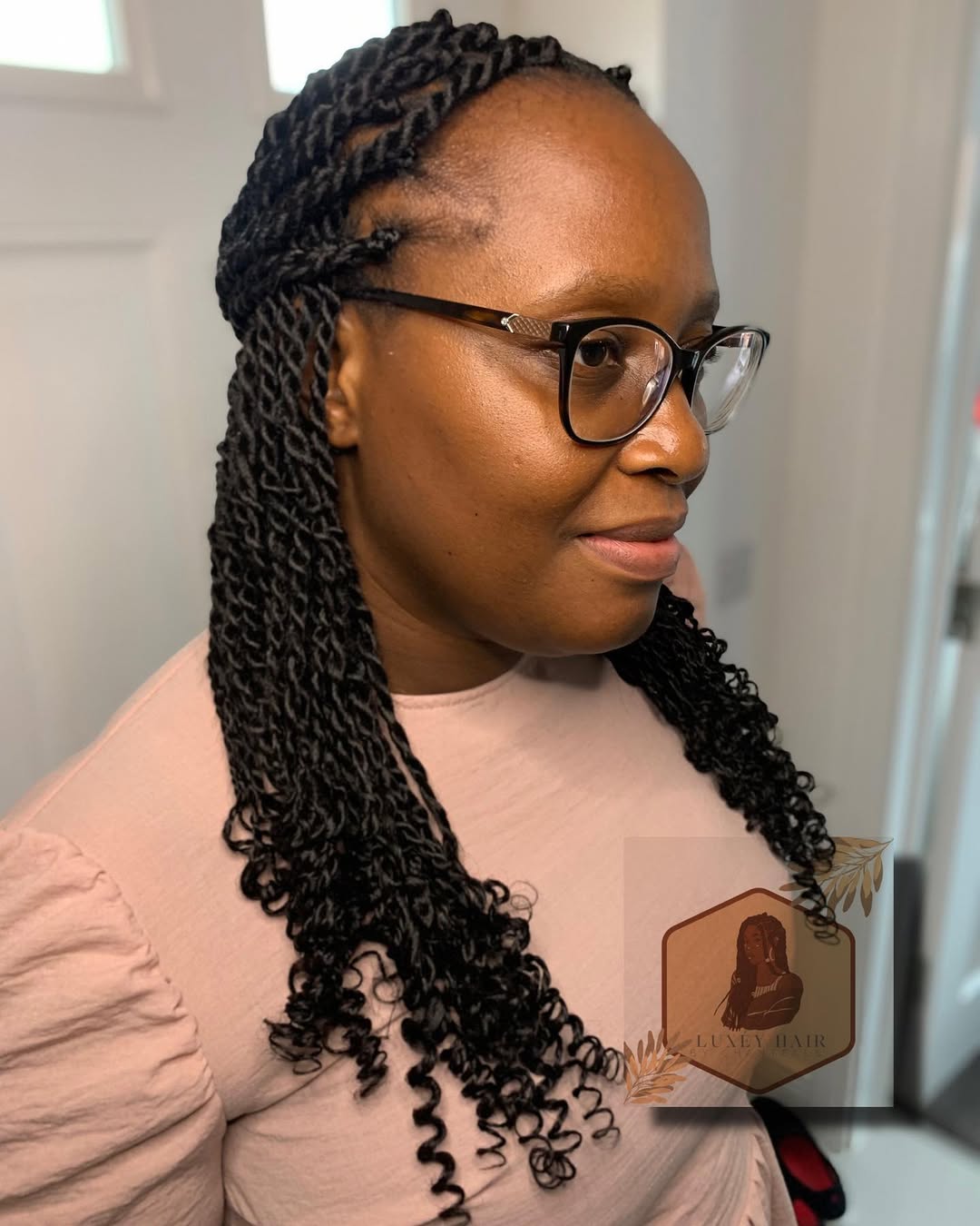 Elegant Long Senegalese Twists with Defined Curls