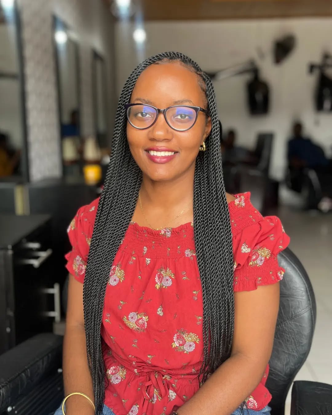 Elegant Mid-Length Senegalese Twists