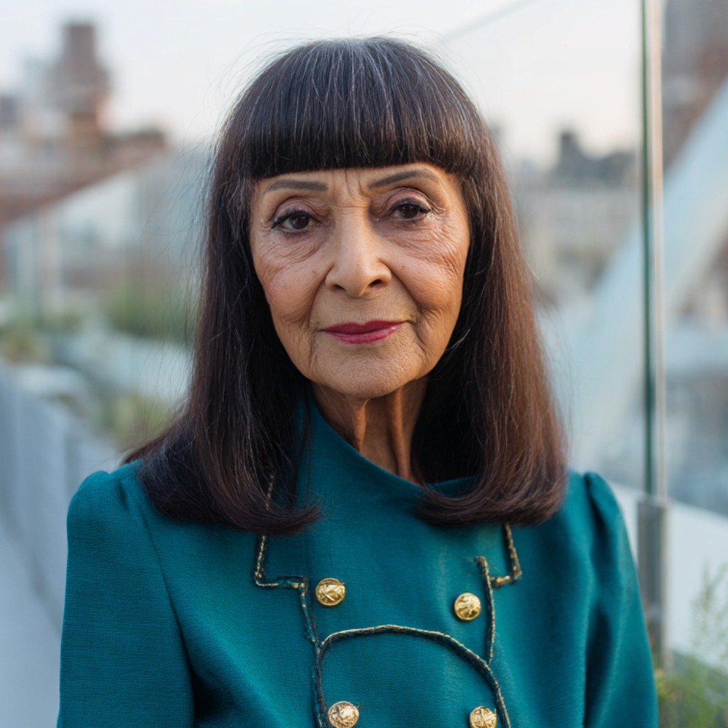 Elegant Shoulder-Length Hair with Bold Bangs