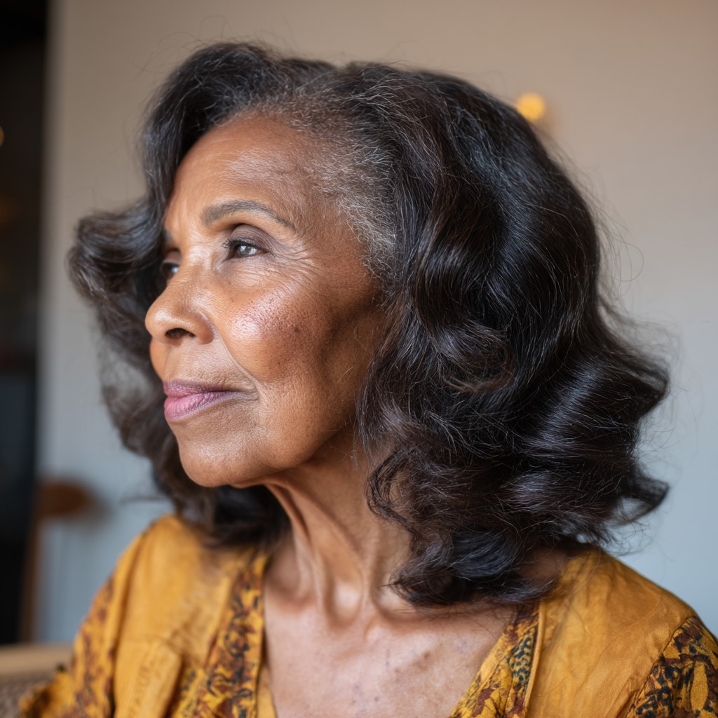 Elegant Softly Layered Shoulder-Length Bob with Subtle Waves