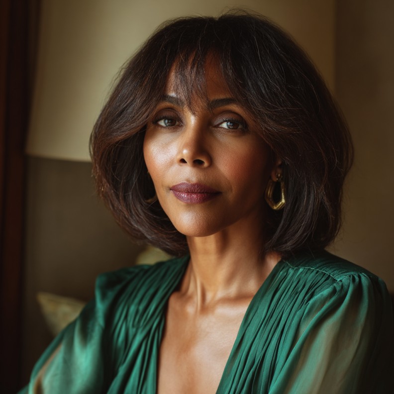 Elegant Textured Long Bob with Face-Framing Layers