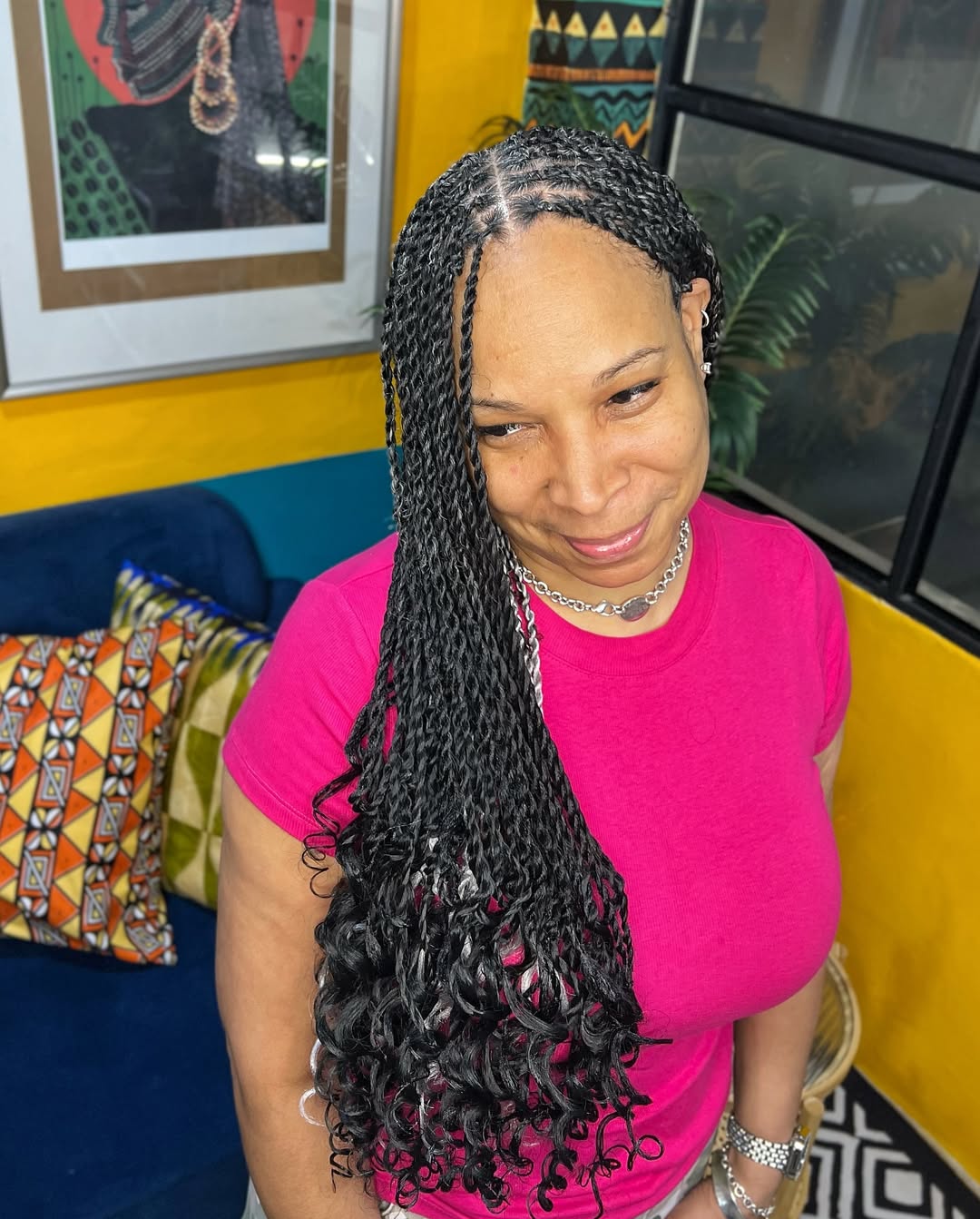 Glamorous Long Senegalese Twists with Defined Curls