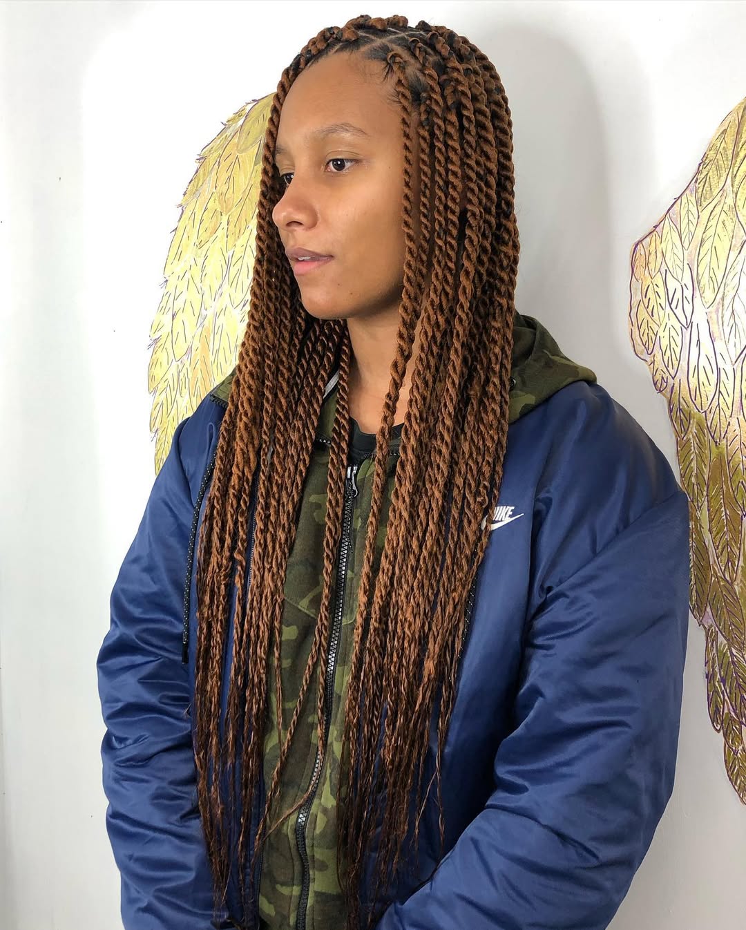 Long and Luscious Senegalese Twists with Warm Undertones