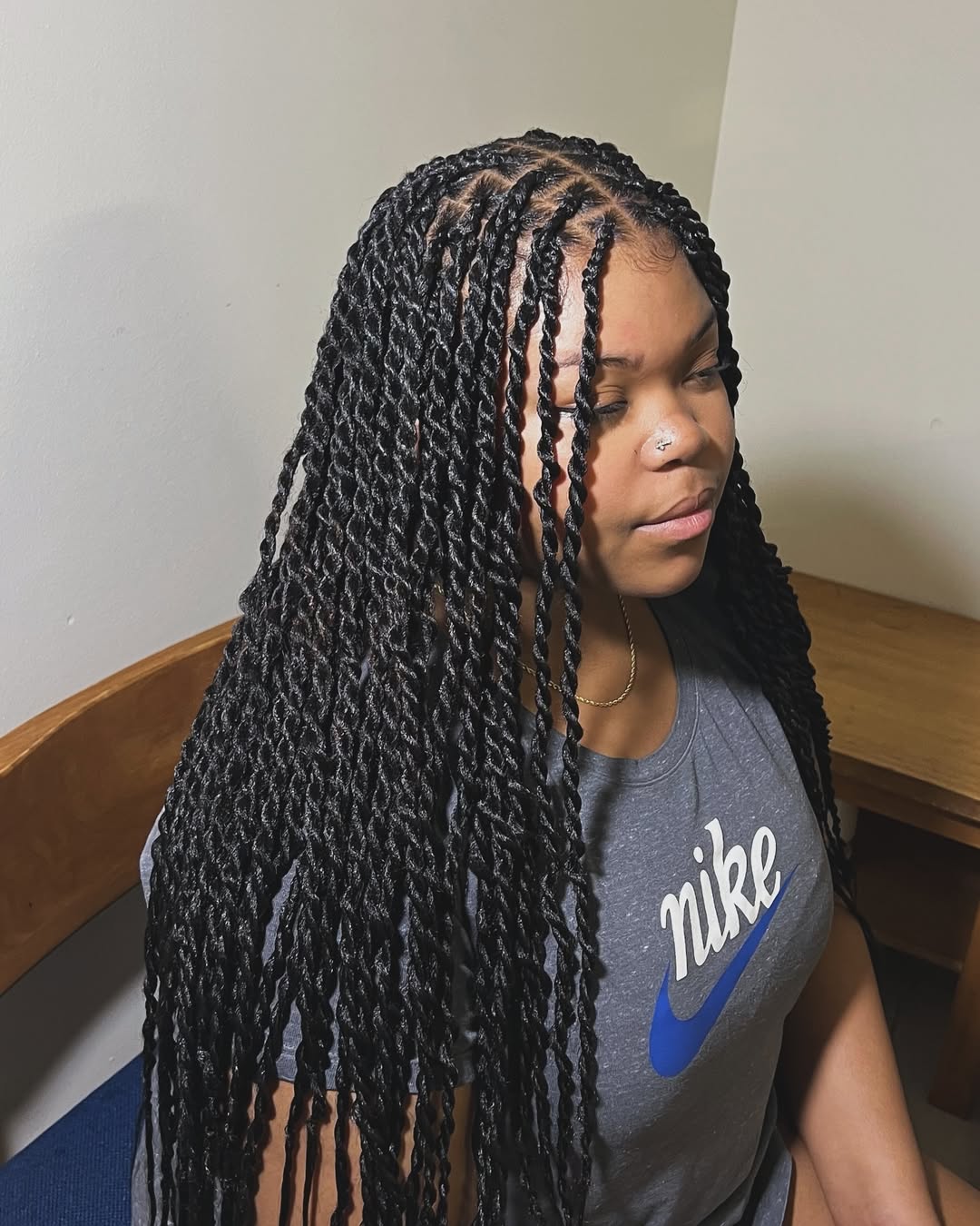 Long and Textured Senegalese Twists