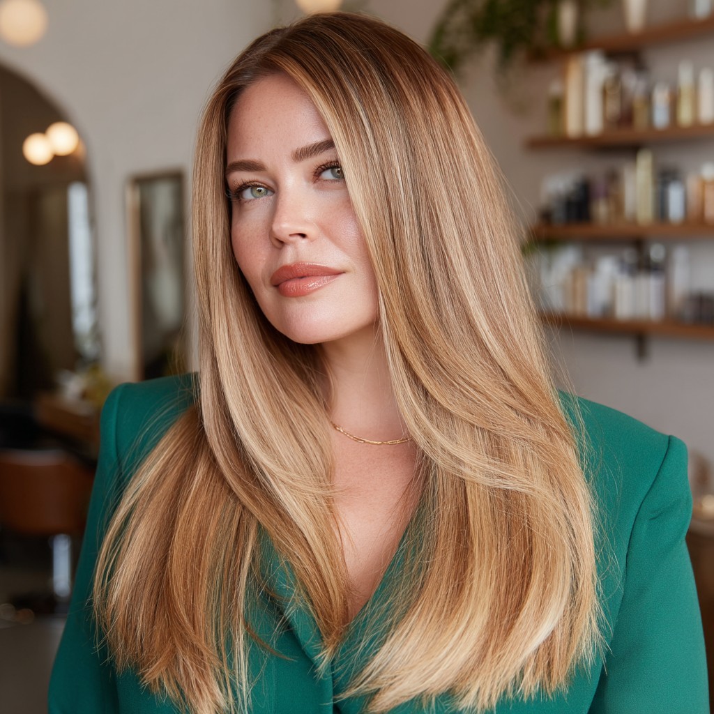 Luxurious Long Straight Cut with Subtle Dimension
